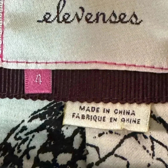 Anthropologie Elevenses Frilled Echelons Peacoat Size 4 Brown Ruffle Jacket Wool - Picture 3 of 8